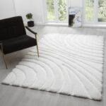 LUXE WEAVERS Lantanas Collection 7070 Cream 8x10 Modern Shag Geometric Area Rug - Image 2
