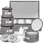 LUXULA China Storage Containers for 12 Place Setting with Two Plate Bags, 5 Pcs ... - Image 2