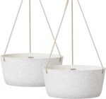 La Jolie Maison Large Hanging Planters - 12 Inch Outdoor Flower Pots, Hanging Wh... - Image 2
