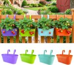 LaLaGreen Rail Planter (11.8 Inch, 4 Pack) Colorful Metal Hanging Flower Pots Ra... - Image 2