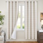 Lajode Linen Blackout Curtains for Living Room - Plaid Patterned Curtains 72 Inc... - Image 2