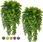 Lakiyfye 4 Pcs Hanging Artificial Plants Artificial Boston Fern Fake Hanging Pla... - Image 2
