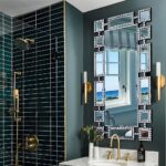 Large Decorative Mirror with Square Crystal, 47"x24" Bling Mosaic Mirror Wall De... - Image 2