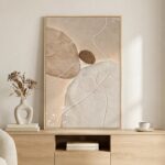 Large Framed Neutral Abstract Wall Art, Modern Beige Brown Canvas Prints Paintin... - Image 2