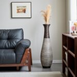 Large Hand-Woven PVC Rattan Floor Vase, 39.3 Inch Tall Home Decor Floor Vase for... - Image 2