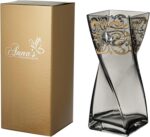 Large Luxury Grey Vase 30 cm - Decorated with Large Premium Crystal and Golden O... - Image 2