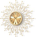 Large Modern Gold Wall Clock Decorative Mid Century Sunburst Branch Wall Clocks,... - Image 2