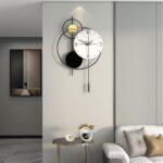 Large Modern Wall Clock for Living Room Decor 24 Inch Big Decorative Black Metal... - Image 2