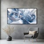 Large Wall Art for Living Room Bedroom Office Entryway, Gray White Modern Abstra... - Image 2