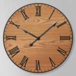 Large Wall Clock 24 Inches - Decorative Wall Clock Large With Real Wood & Roman ... - Image 2