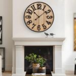 Large Wall Clock 30IN, Silent Metal Wood Style Wall Clocks Battery Operated for ... - Image 2