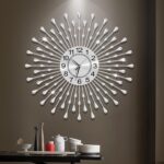 Large Wall Clock Metal Decorative Wall Clocks Silent Non-Ticking,Bling Shining M... - Image 2