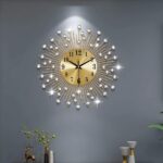 Large Wall Clocks for Living Room Decor Modern Gold Silent Wall Clock Battery Op... - Image 2