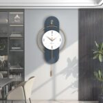 Large Wall Clocks for Living Room Decor Modern Wood Metal Silent Decoration Wall... - Image 2