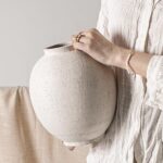 Large White Ceramic Vase - 9.8 Inch Rustic Farmhouse Flower Vase for Home Decor,... - Image 2