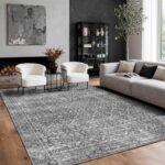 Latte&Fog 5x7 Area Rugs for Living Room Bedroom, Vintage Grey Washable Rug, Boho... - Image 2