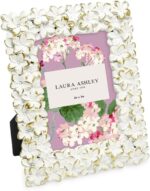 Laura Ashley 2x3 White & Gold Flower Textured Hand-Crafted Resin Picture Frame w... - Image 2