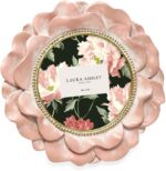 Laura Ashley 4x4 Pink with Gold Round Resin Ornate Flower Design Picture Frame w... - Image 2