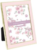 Laura Ashley 4x6 Pink Enamel Picture Frame, Gold Metal Edge with Easel, for Coun... - Image 2