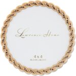 Lawrence Frames Rope Design Metal Frame, 4x4 Round, Gold - Image 2