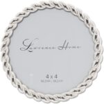 Lawrence Frames Rope Design Metal Frame, 4x4 Round, Silver - Image 2