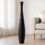 Leewadee Large Black Home Decor Floor Vase - Wooden 34 inch Tall Farmhouse Decor... - Image 2