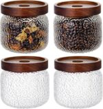 LemonRoad 4 Pack 10 oz Vintage Glass Jars with Lid Decorative Airtight Glass Foo... - Image 2