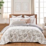 Levtex Home - Ophelia Quilt Set - King Quilt and Two King Shams - Floral - Taupe... - Image 2