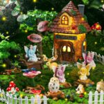 Leyndo 28 Pcs Solar House Garden Accessories Fairy Light up Fairy Figures Garden... - Image 2
