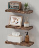 LifetimeWarranty Easy Install Floating Shelves,15.7 Inch Wall Mounted Wooden Flo... - Image 2