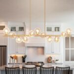 Linear Chandeliers for Dining Room 51" Gold Linear Pendant Light with Clear Swir... - Image 2