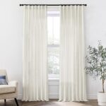 Linen Cotton Farmhouse Curtains for Living Room, Cream Off White Natural Fabric ... - Image 2