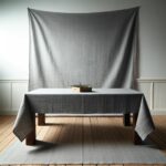 Linen Tablecloth Grey 61 x 157 Inch(155 x 400cm) Rectangular Handmade Grey Table... - Image 2