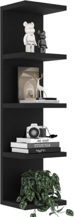 LitaEther 5 Tier Lack Floating Shelf, Black Wall Shelf Unit,Display Shelf - Image 2