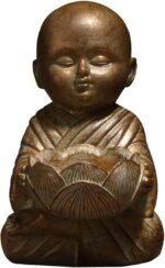 Little Monk Statue Candlestick Holder - Elegant Buddha Figurine for Home and Off... - Image 2