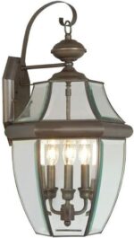 Livex Lighting 2351-07 Monterey 3 Light Outdoor Bronze Finish Solid Brass Wall L... - Image 2