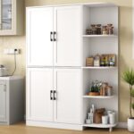 Loomie Kitchen Pantry Storage Cabinet, 64" Tall Freestanding Cupboard with Doors... - Image 2