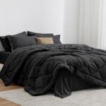 Love's cabin King Size Comforter Set Black, 7 Pieces King Bed in a Bag, All Seas... - Image 2