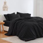 Love's cabin Seersucker Black King Size Comforter Set, 7-Piece All Season Lightw... - Image 2