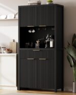 Lulive 71" Fluted Pantry Cabinet with Charging Station & Adjustable Shelves, Spa... - Image 2