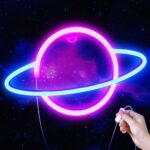 Lumoonosity Planet Neon Sign - USB Powered Saturn LED Light with On/Off Switch, ... - Image 2