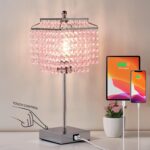 Luvkczc Crystal Touch Table Lamp, Bedside Lamp with USB C+A Ports, Pink Lamp, Di... - Image 2