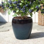LuxenHome 12" Dia Gradient Blue Ceramic Pots for Plants, Large Indoor Outdoor Pl... - Image 2