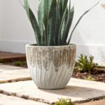LuxenHome 14" Dia Round Pots for Plants, Large Ceramic Outdoor Plant Pot with Dr... - Image 2