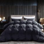 Luxurious Goose Down Feather Fiber Comforter Duvet Insert, Exquisite Pinch Pleat... - Image 2
