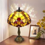 Luxury 12" Handmade Tiffany Style Table Lamp, Baroque Stained Glass Lamp for Bed... - Image 2