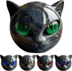 Luxury Black Cat Stone Sculpture Marble Look Resin Statue Elegant Home Decor & G... - Image 2