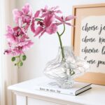 Luxury Clear Glass Vase, 6.5 Inch Unique Wavy Flower Vase, Modern Heavyweight De... - Image 2