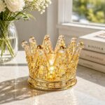 Luxury Crown Glass Candle Holder - Gold Votive Holder for Candles, Jewelry, Flor... - Image 2