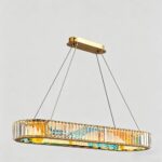 Luxury Crystal Chandelier, Modern Rectangular LED Pendant Light for Kitchen Isla... - Image 2